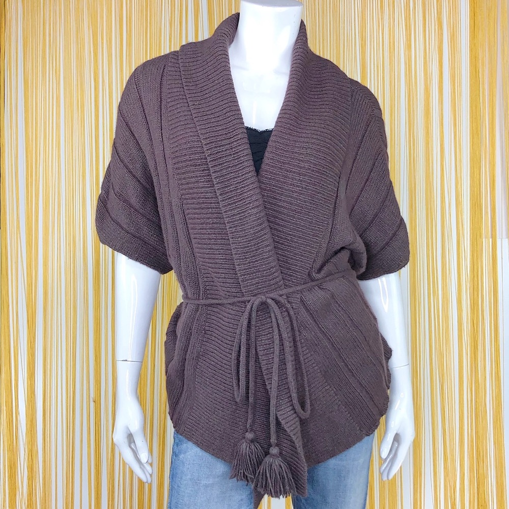 MOTH Angora Rabbit Hair brown open cardigan M